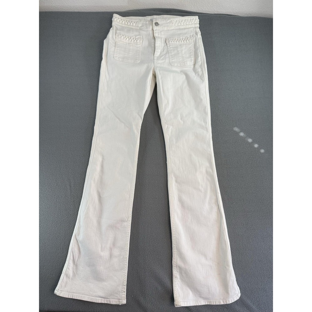 7 For All Mankind Jeans Womens 29 White Mid Rise Bootcut Stretch Denim Casual